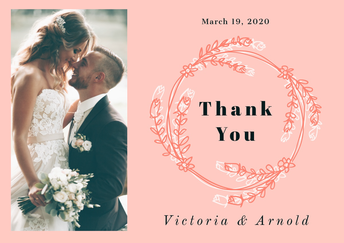 Premium Personalised Wedding Thank You Cards with PhotoNotes & Envelopes